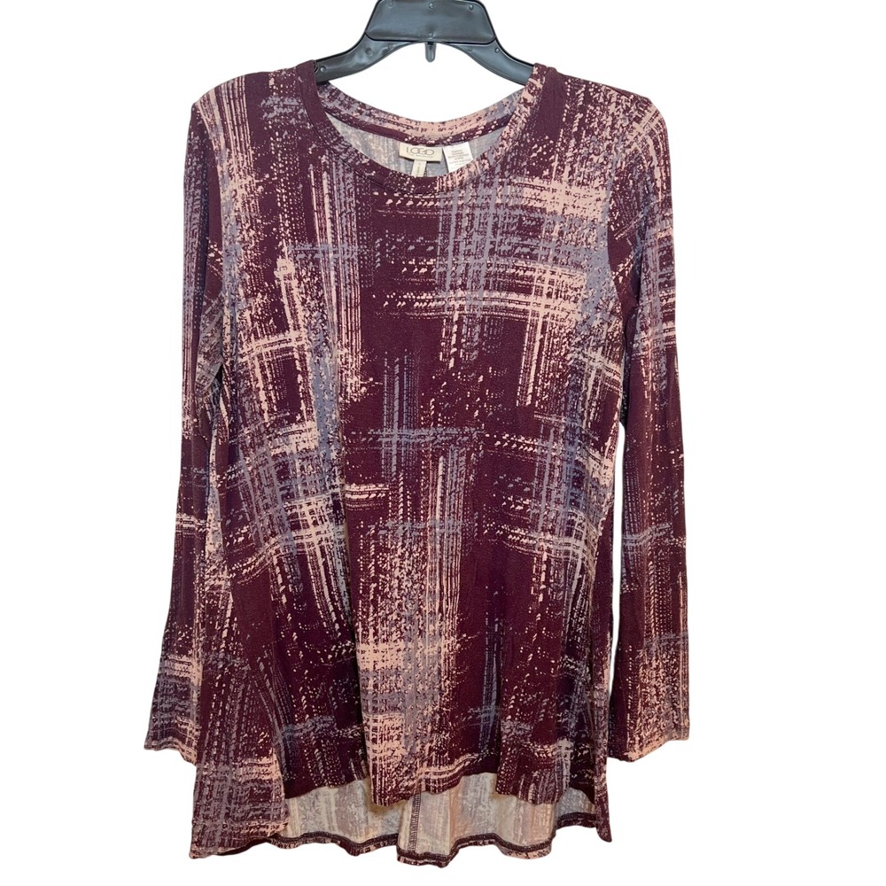 LOGO by Lori Goldstein Women's Long Sleeve Tunic Top Abstract‎ Print Size Large